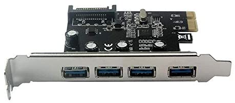 41IeO311RkL._AC_ PCI-E to USB 3.0 4-Port PCI Express Expansion Card Adapter Hub 15 pin SATA Power Connector - Image 1