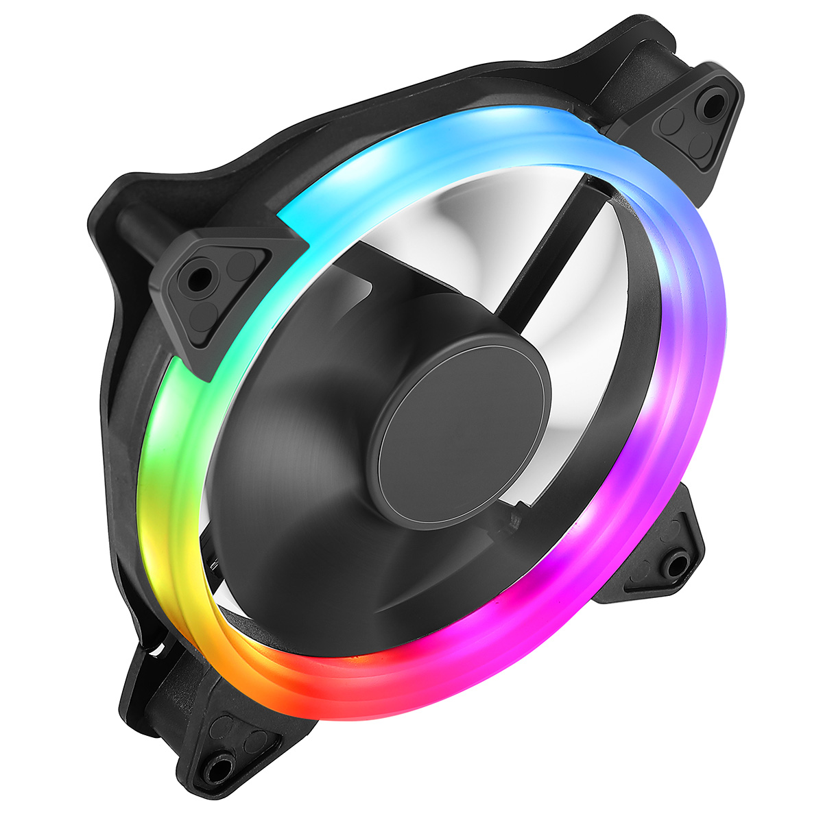 cocsfanringrainbow12 OEM Rainbow Ring 12cm Fan 4pin Molex 3pin - Image 1