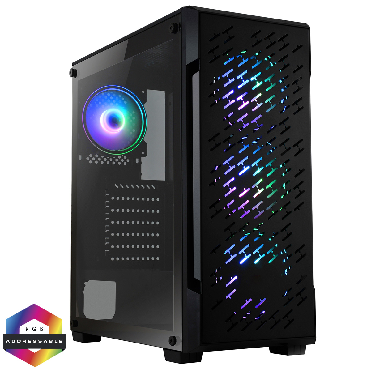 cscitcrossfire-newv2 CIT Crossfire Gaming Case 4 x ARGB Fans Glass Side MB SYNC 3pin - Image 1