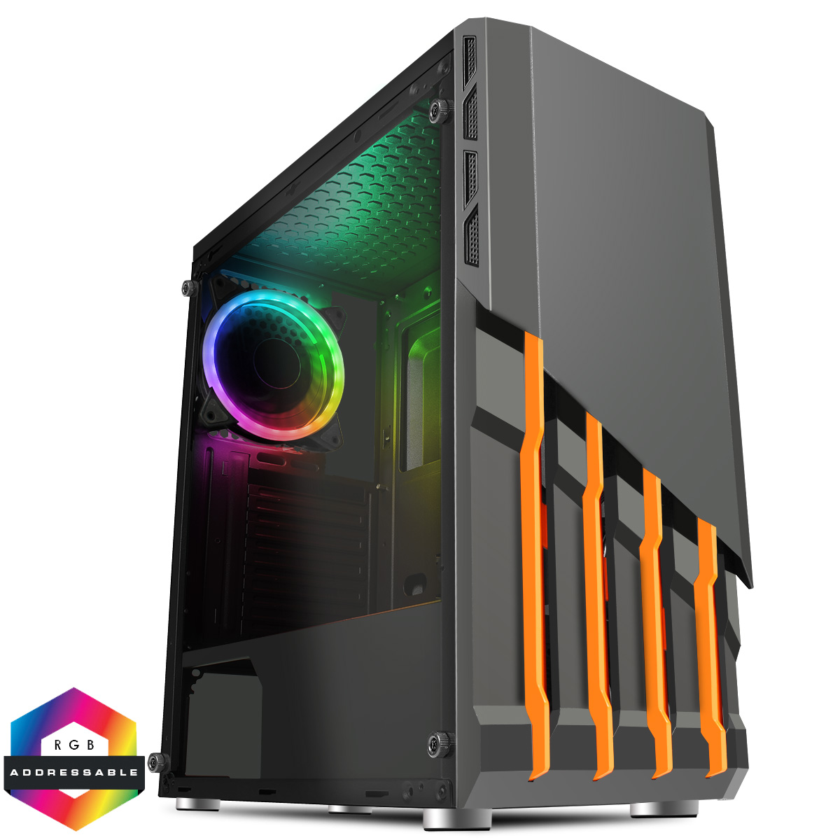 cscithavoc CIT Havoc Midi ATX 1 x ARGB Fan and Hub Tempered Glass - Image 1