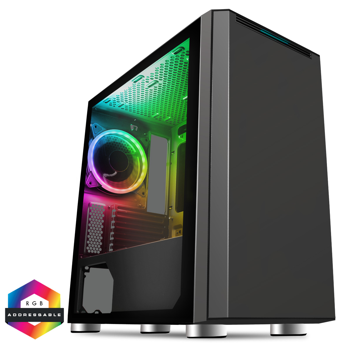 cscitomega CIT Omega Solid Front With 1 ARGB Fan Included and ARGB Hub With Tempered Glass - Image 1