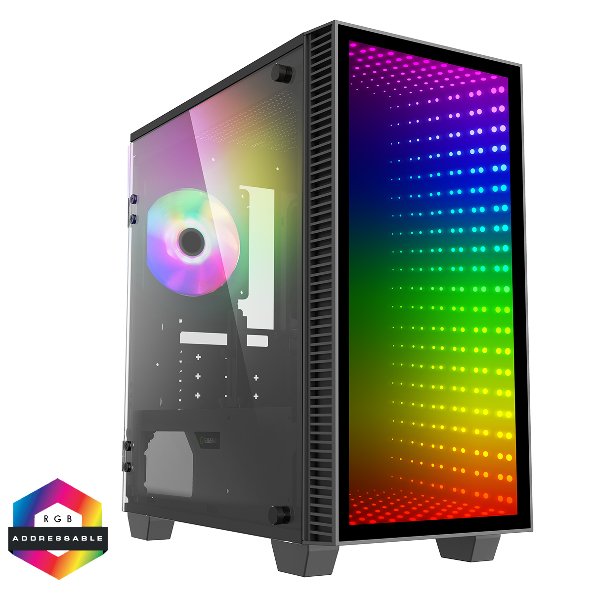 gmxcsabyssmini GameMax Abyss Mini ARGB Gaming Case 1x ARGB fan 1x ARGB Hub - Image 1