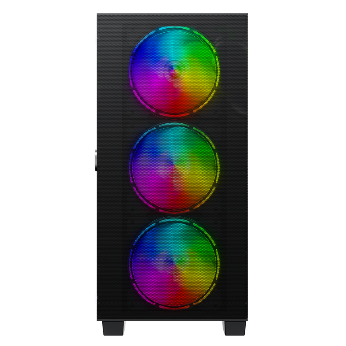 GameMax Aero Mini ARGB Case 4 x ARGB Fans Black With White Internals - Image 2