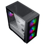 GameMax Aero Mini ARGB Case 4 x ARGB Fans Black With White Internals - Image 4