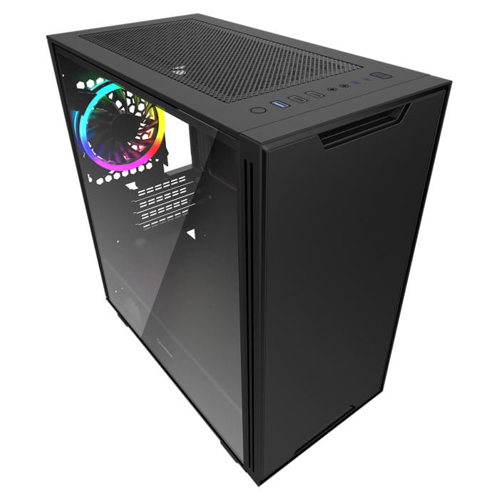 GameMax Commando MATX Black 1x Side Window 1 x ARGB Velocity Fan - Image 4