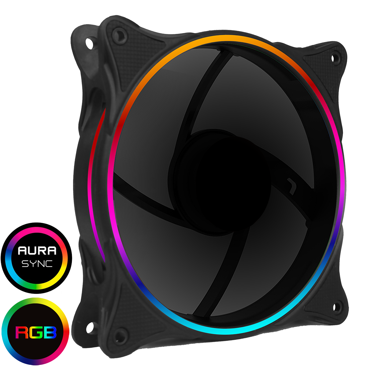gmxfanmiragerainbow-newv2 Mirage Rainbow RGB 120mm Fan 5V Addressable 3pin Header 3pin MB - Image 1