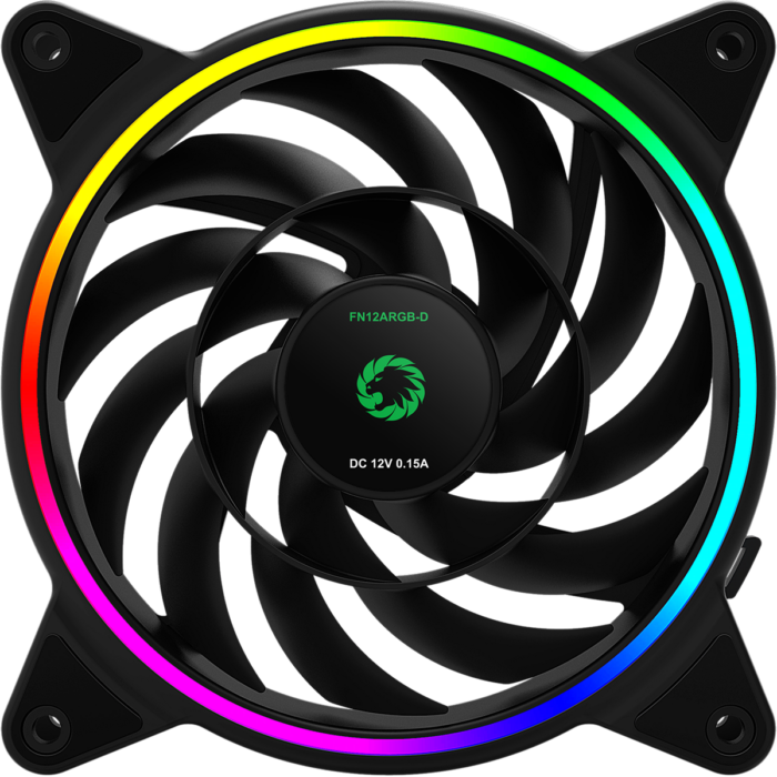 Razor 12cm Rainbow ARGB Fan RTB 3pin M&F Aura Header 3pin/4pin Power - Image 2