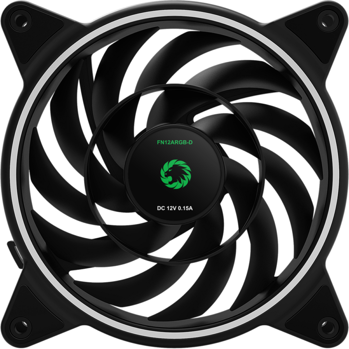 Razor 12cm Rainbow ARGB Fan RTB 3pin M&F Aura Header 3pin/4pin Power - Image 4