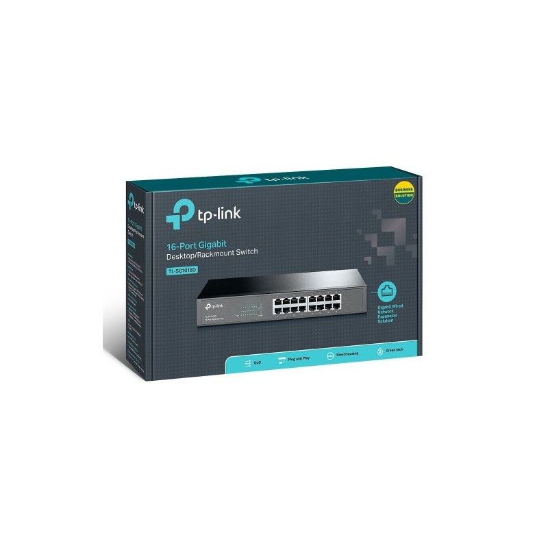 switch-tp-link-tl-sg1016d-16-port-10-100-1000-auto-mdi-mdix-switching-32gbps-detection-includes-adapters-for-rack TP-LINK (TL-SG1016D) 16-Port Gigabit Unmanaged Desktop/Rackmount Switch, Steel Case - Image 1