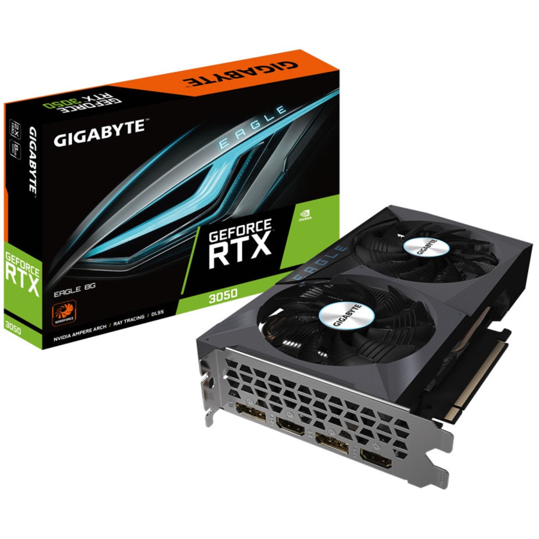 GV-N3050EAGLE-8GD-CandB_750x750 Gigabyte GeForce RTX 3050 Eagle LHR 8192MB GDDR6 PCI-Express Graphics Card - Image 1