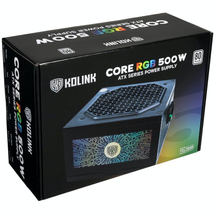 Kolink Core RGB Series 500W 80 Plus Certified RGB Power Supply - Image 2