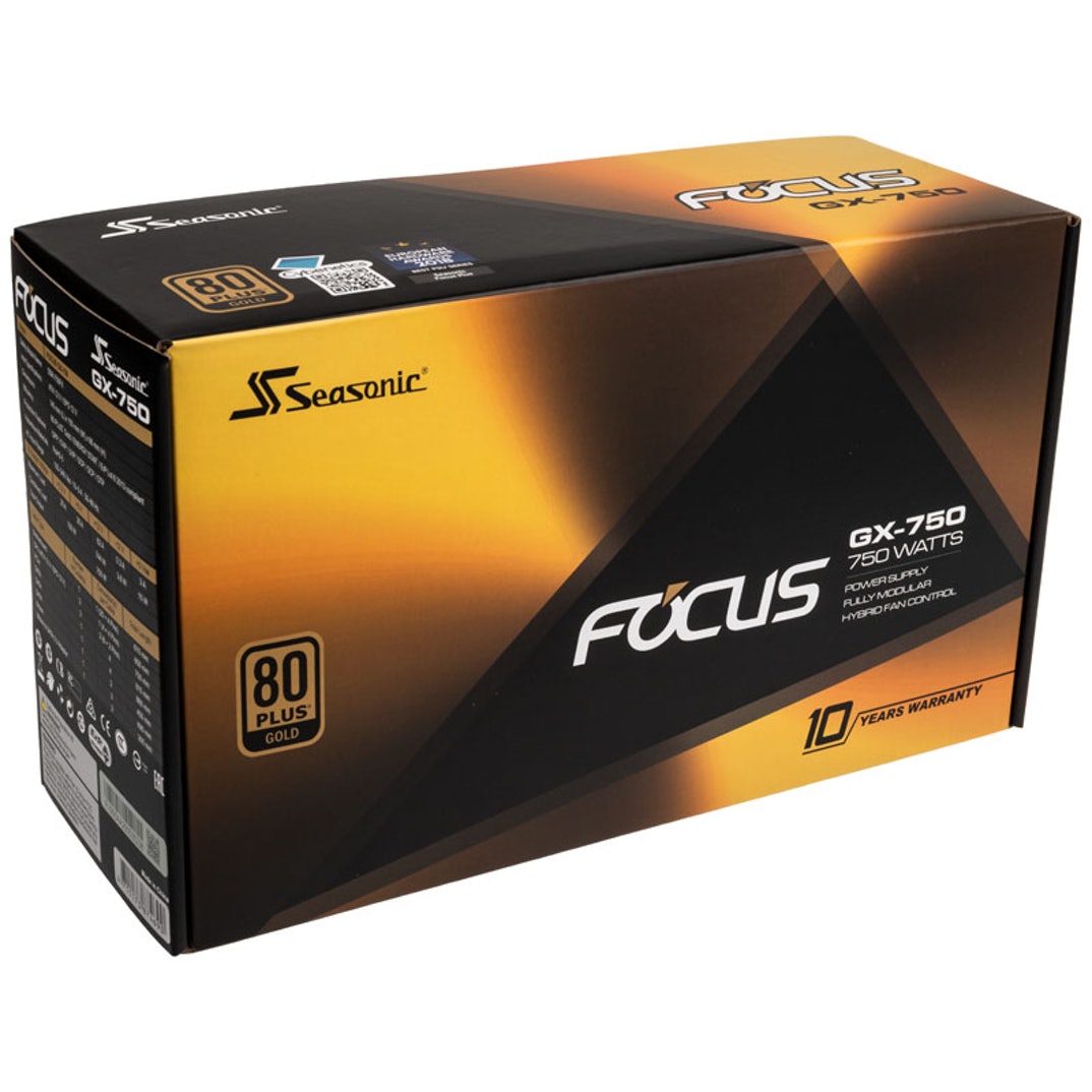 CA06USS_225285 Seasonic Focus GX-750 750W 80+ Gold Modular Power Supply - Image 1