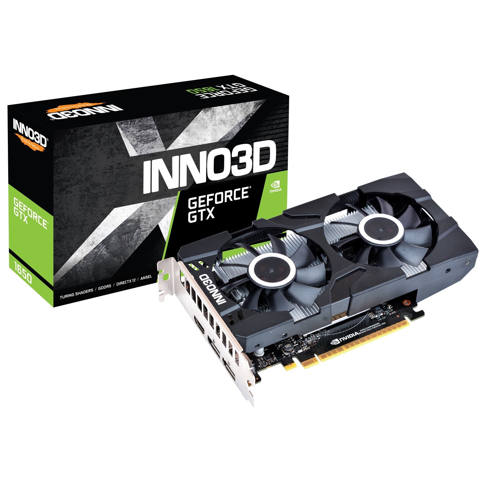 INNO3D 1650 Inno3D Nvidia GeForce GTX 1650 Twin X2 OC 4GB GDDR6 Dual Fan Graphics Card - Image 1