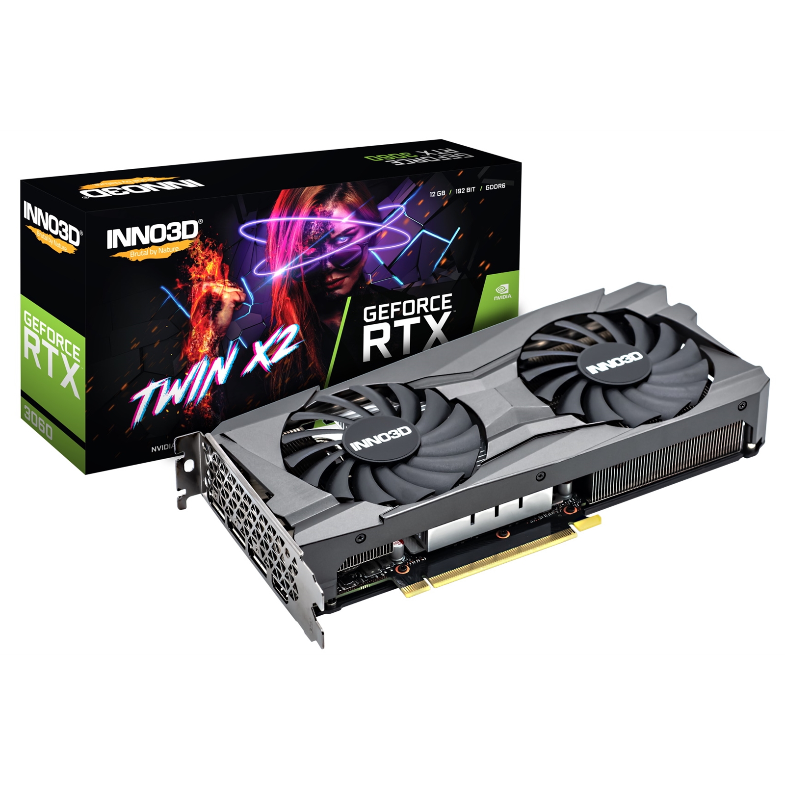 inno3d 3060twin x2 Inno3D Nvidia GeForce RTX 3060 TWIN X2 12GB Dual Fan Graphics Card - Image 1