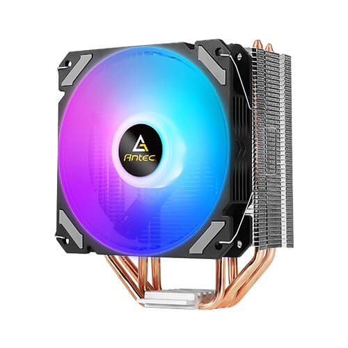 Antec A400i Neon Antec A400i Neon Lighting Heatsink & Fan, Intel & AMD Sockets, PWM RGB Silent Fan, 4 Direct Touch Heatpipes, 150W TDP - Image 1