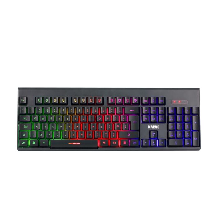 Marvo Scorpion KW512 Wireless Keyboard and Mouse Bundle, 12 Multimedia Keys, 3 Colour LED Backlit with 7 Lighting Modes - Image 3