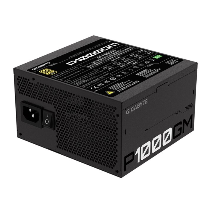 Gigabyte P1000GM 1000W PSU, 120mm Smart Hydraulic Bearing Fan, 80 PLUS Gold, Fully Modular, UK Plug, High-Quality Japanese Capacitors, Powerful Single +12V Rail - Image 4