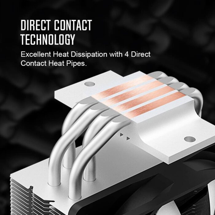 ID-COOLING SE-214-XT ARGB CPU Cooler 4 Heatpipes CPU Air Cooler Addressable RGB Light - Image 2