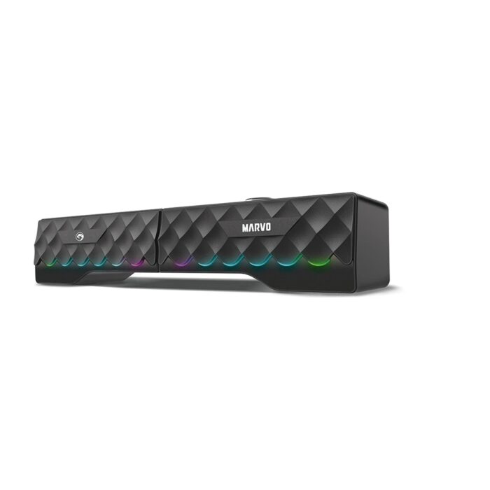 Marvo Scorpion SG-280 Dual Modes 2.0 speaker or Soundbar, Stereo Sound, USB Powered, 7 Colour RGB Lighting, - Image 2