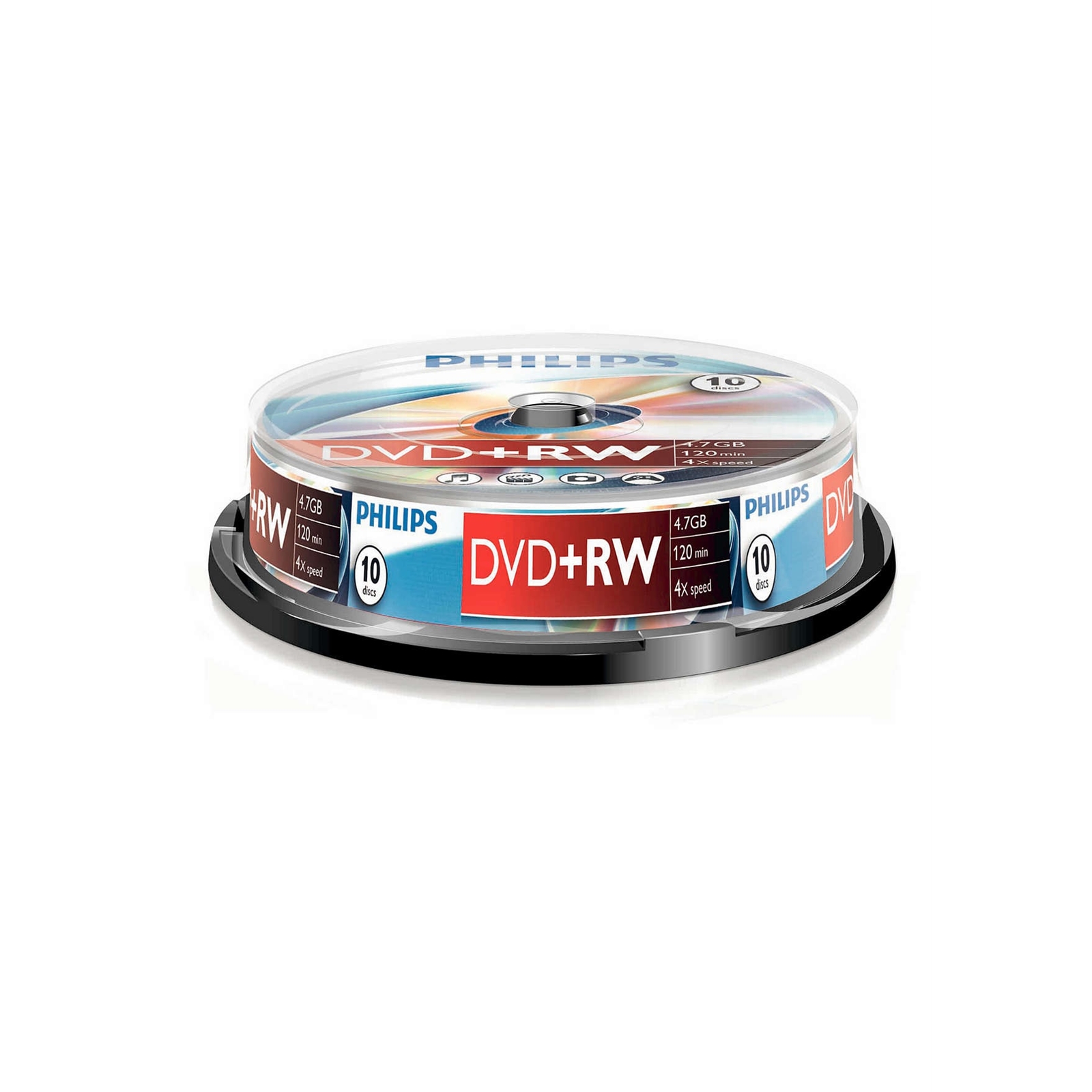 Philips DVD+RW 4X 10PK Spindle Philips DVD+RW 4X 10PK Spindle - Image 1