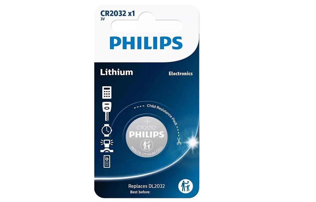 CR2032 Battery1 PHILIPS Lithium CR2032 3V BLx1 Battery for Motherboard - Image 1