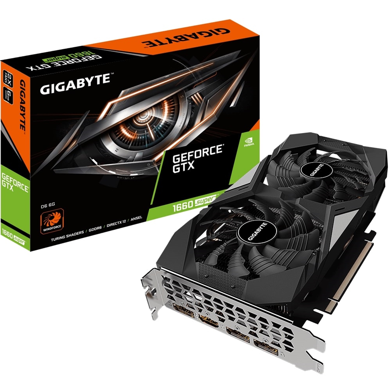 Gigabyte GeForce GTX 1660 Super Gigabyte GeForce GTX 1660 Super GDDR6 D6 6GB Dual Fan Graphics Card - Image 1