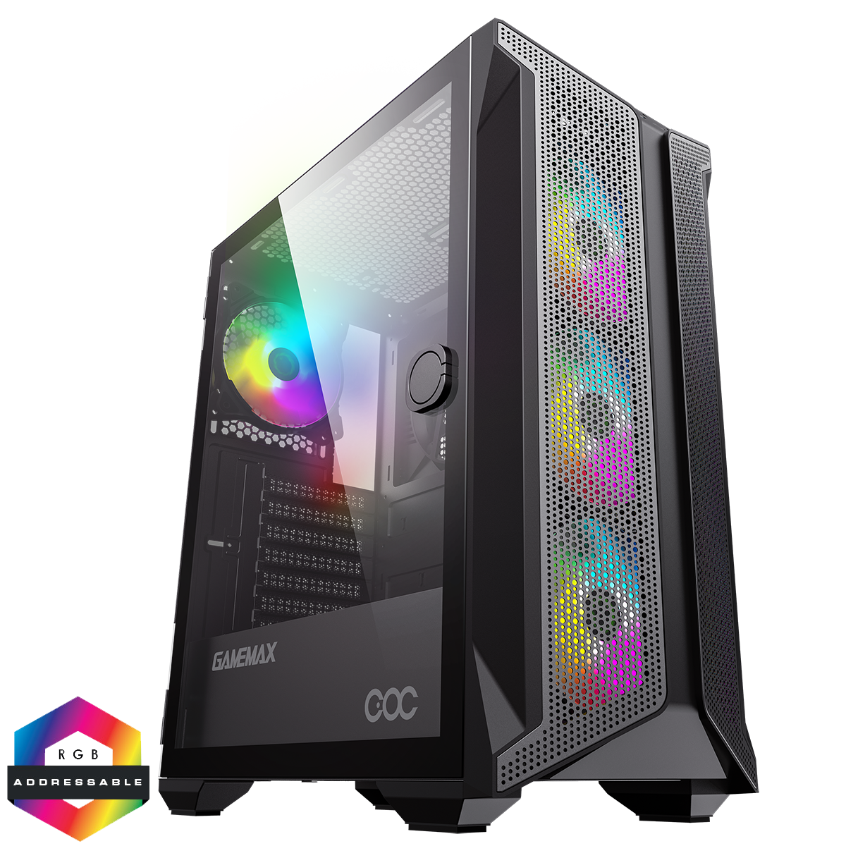 Brufen C1 ARGB GameMax Brufen C1 ARGB Case 4 x ARGB Fans Turbo MB Cooling Fan - Image 1
