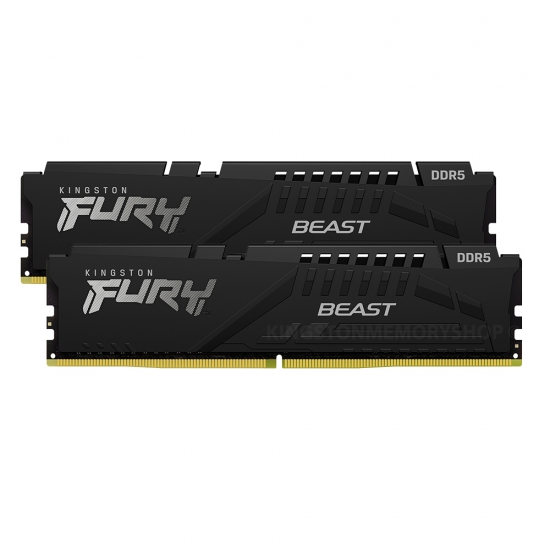 Kingston FURY Beast ddr5 32GB Kingston FURY Beast (2x16GB) System Memory, 5600MT/s, DDR5, CL36, DIMM, Black, AMD EXPO Certified - Image 1
