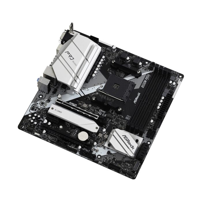 ASRock B550M Pro4 AMD Socket AM4 Micro ATX HDMI/DisplayPort/VGA Dual M.2 USB C 3.2 Motherboard - Image 3
