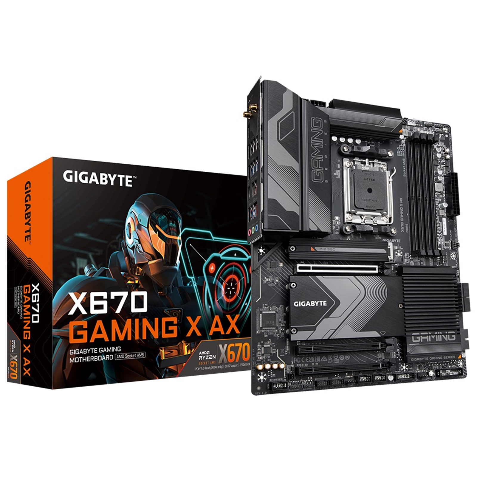 Gigabyte X670 GAMING X AX Gigabyte X670 GAMING X AX (rev.10) Motherboard, AMD socket AM5, ATX, DDR5 - Image 1