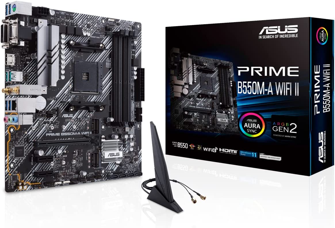 ASUS Prime B550M-A WIFI II 0 ASUS Prime B550M-A WIFI II mATX Motherboard for AMD AM4 CPUs - Image 1