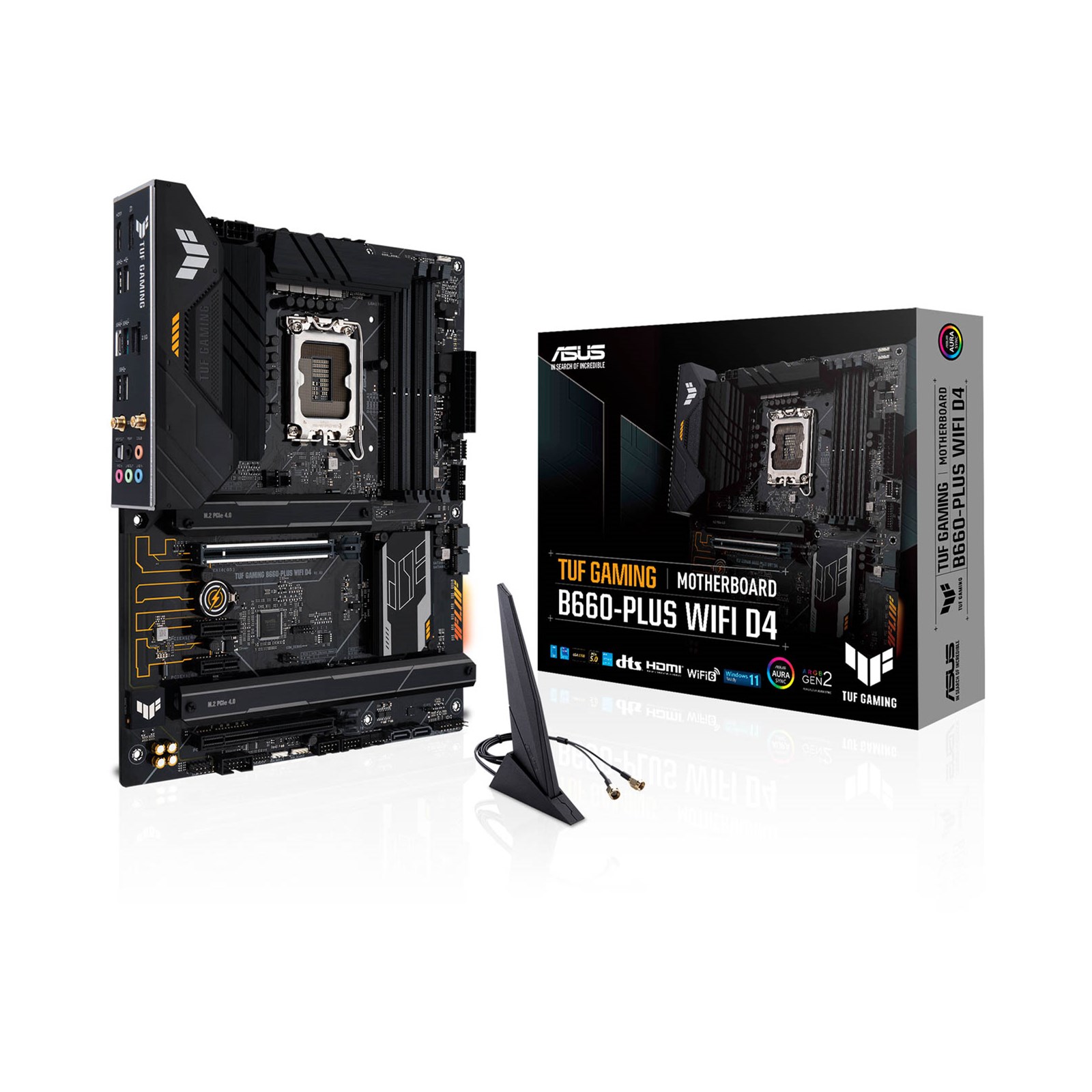ASUS TUF Gaming B660-Plus WIFI D4 ASUS TUF Gaming B660-Plus WIFI D4 ATX Motherboard for Intel LGA1700 CPUs - Image 1