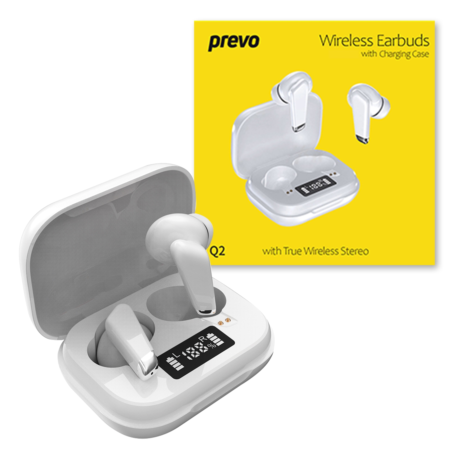 Prevo Q2 TWS Earbuds Prevo Q2 TWS Earbuds, Bluetooth 5.1, Automatic Pairing - Image 1