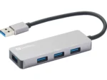 Sandberg External 4-Port USB-A Pocket Hub - USB-A Male, 1 x USB 3.0, 3 x USB 2.0, Aluminium,