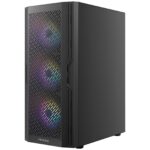 ANTEC AX20 Case, Black, Mid Tower, Mesh Design for Massive Airflow, 3 x RGB Fans - Image 4