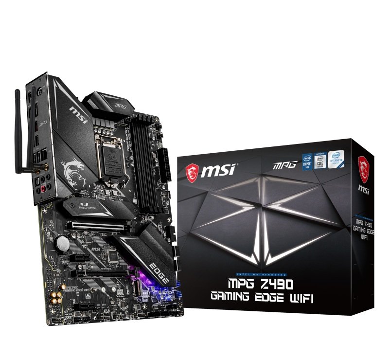MSI MPG Intel Z490 GAMING EDGE WIFI MSI MPG Z490 GAMING EDGE WIFI Intel ATX DDR4 Mystic Light Motherboard LGA 1200 - Image 1