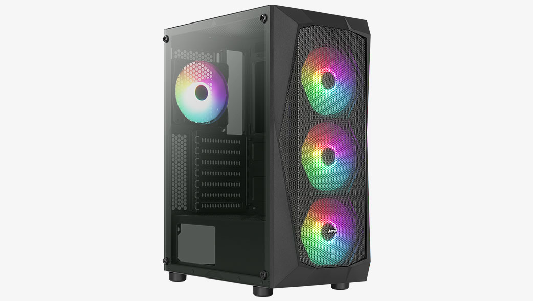 Aerocool Falcon V2 6 Aerocool Falcon V2 Mdi-Tower Tempered Glass - Black - Image 1
