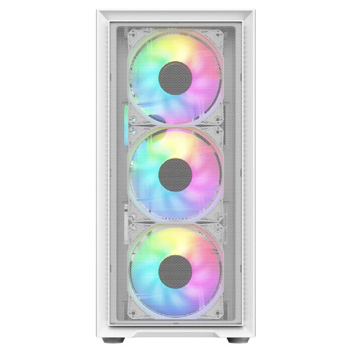CIT Luna White Micro-ATX PC Gaming Case with 4 x 120mm Infinity ARGB Fans Included - Image 2