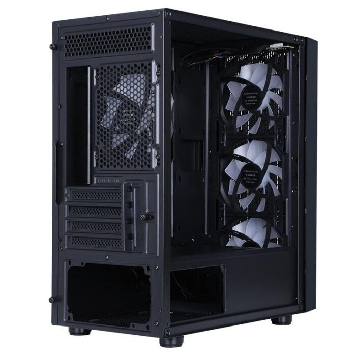 CIT Terra Black Micro-ATX PC Gaming Case with 4 x 120mm Infinity Fans Included - Image 4