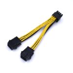 18AWG Dual 6 Pin Female To 8 Pin Male PCI Express GPU card Power Adapter Cable