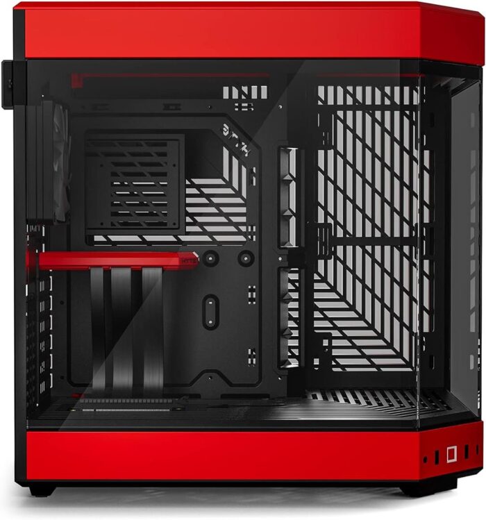 HYTE Y60 Dual Chamber Mid-Tower ATX Case - Red - Image 3