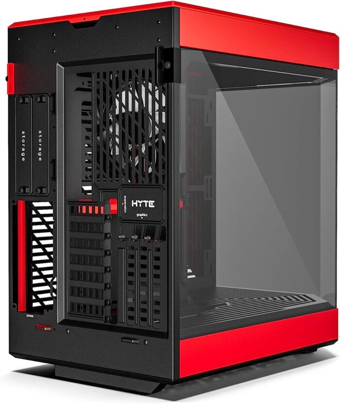 HYTE Y60 Dual Chamber Mid-Tower ATX Case - Red - Image 4