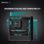 DeepCool CH560, Black, Mid Tower Gaming Case, Tempered Glass, 4x ARGB Fans, E-ATX/ATX/MicroATX - Image 4