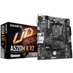 Gigabyte A520M K V2 Motherboard, AMD Socket AM4, Micro ATX