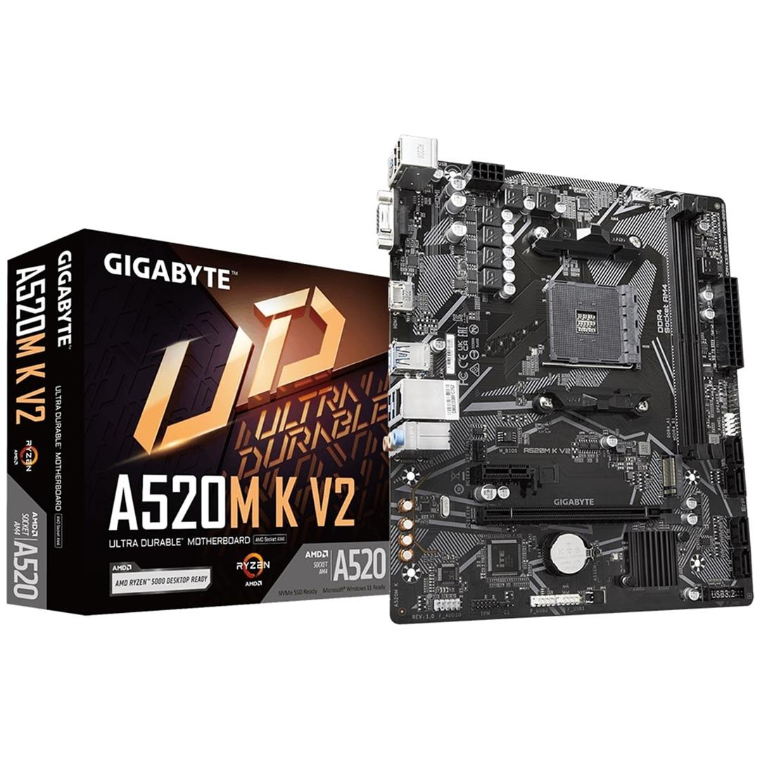 Gigabyte A520M K V2 Gigabyte A520M K V2 Motherboard, AMD Socket AM4, Micro ATX - Image 1