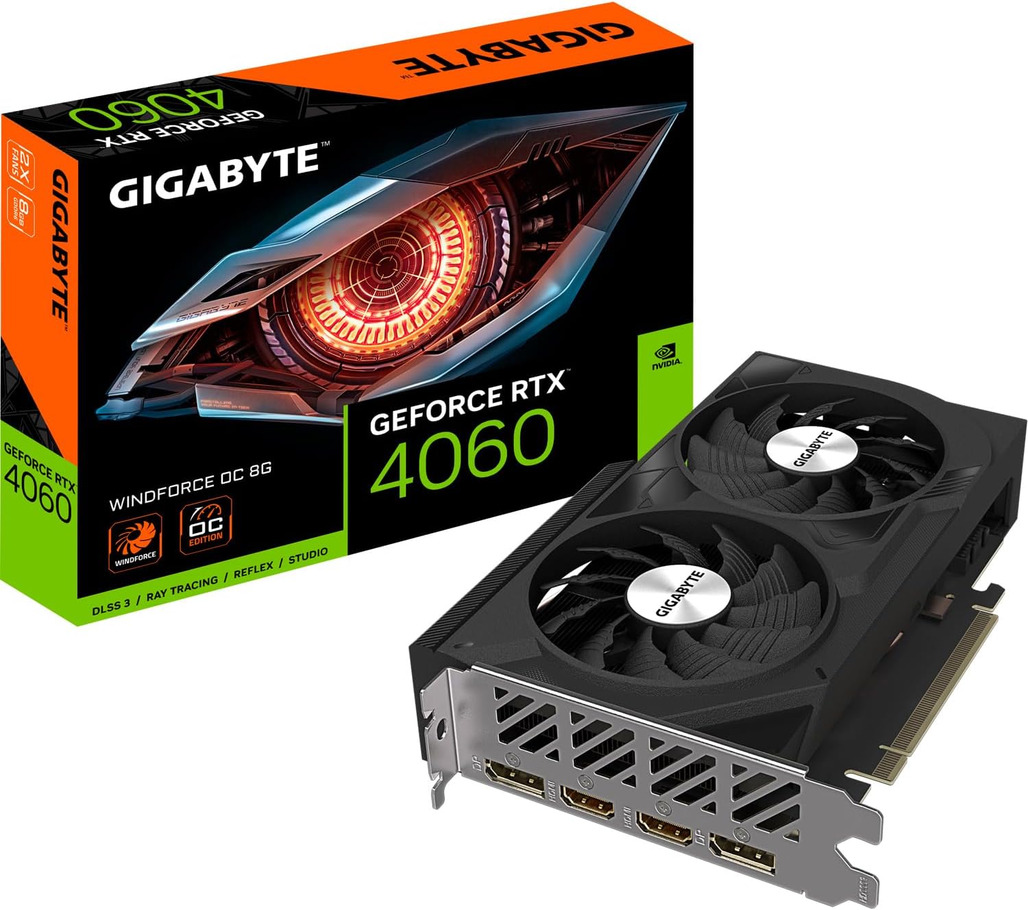 Gigabyte RTX 4060 WINDFORCE OC Gigabyte NVIDIA GeForce RTX 4060 WINDFORCE OC Graphics Card - 8GB GDDR6 - Image 1