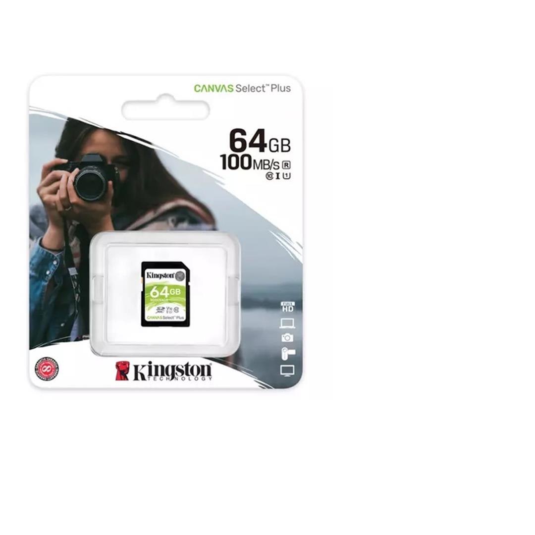 Kingston Canvas Select Plus V10 64GB Kingston Canvas Select Plus V10 64GB SD Class 10 UHS-I U3 Flash Card - Image 1