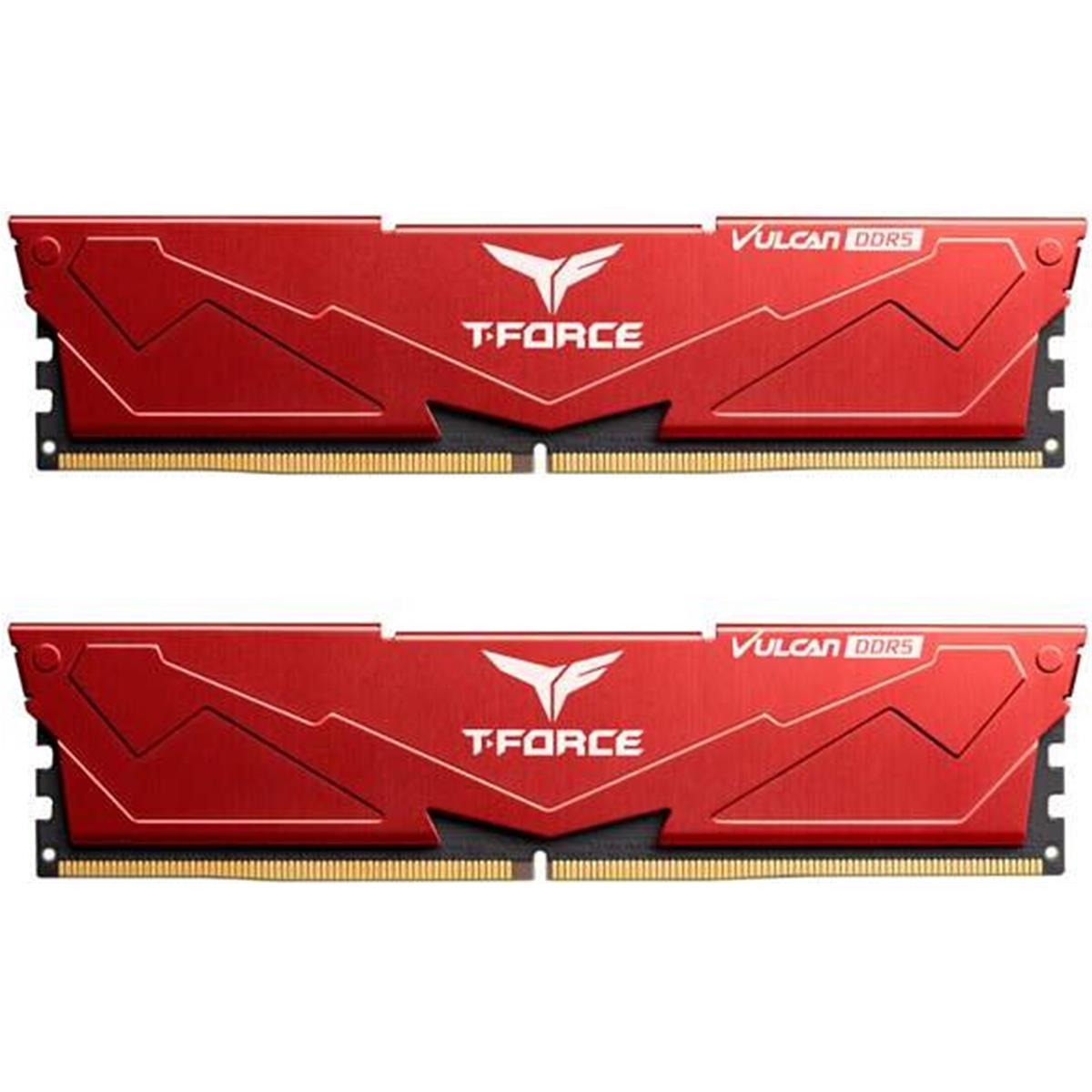 TeamGroup T-Force VULCAN Red TeamGroup T-Force VULCAN Red DIMM Kit 64GB (2 x 32GB), DDR5 6000MHz - Image 1