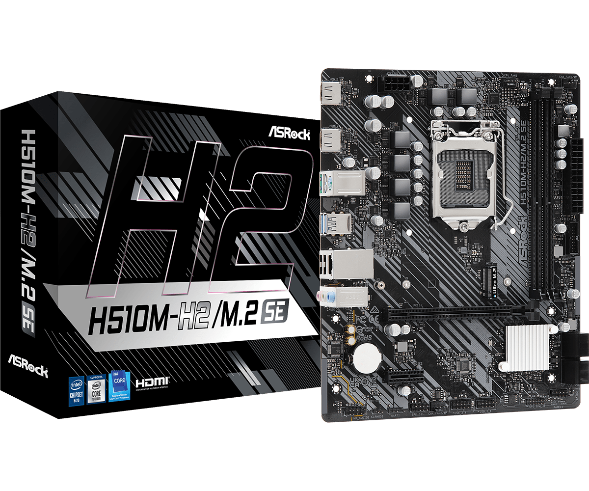 Asrock H510M-H2 M.2 SE Asrock H510M-H2/M.2 SE, Intel H510, 1200, Micro ATX, 2 DDR4, 2 HDMI, 1x M.2 - Image 1