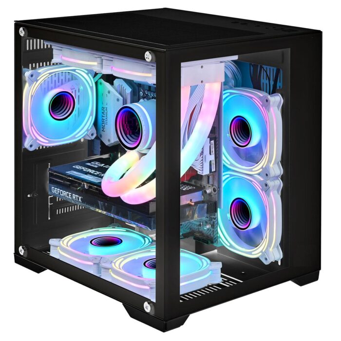 CIT Overseer MATX Case Black 6 Port Hub PWM & 3x ARGB - Image 2